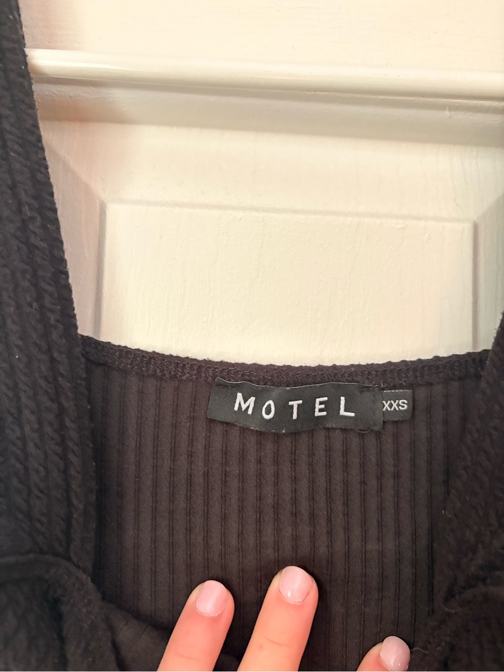 Motel Rocks Black Ribbed Square-Neck Mini Dress - Picture 4 of 4